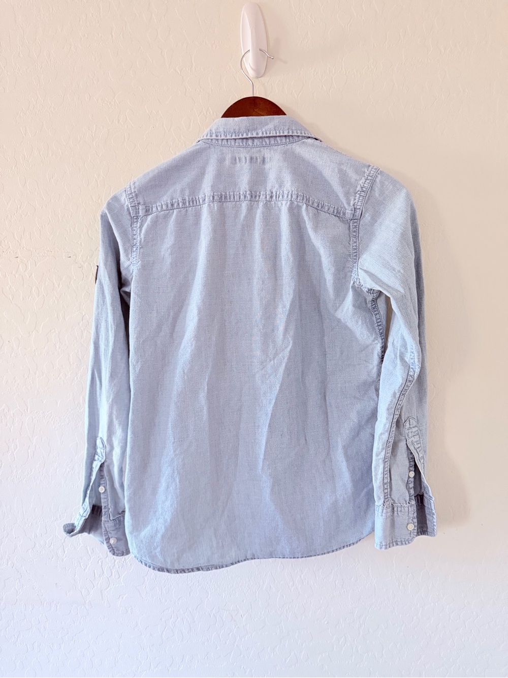Lauren Ralph Lauren Light Wash Denim Button-Up Shirt Embroidered Chambray XS - Picture 7 of 7